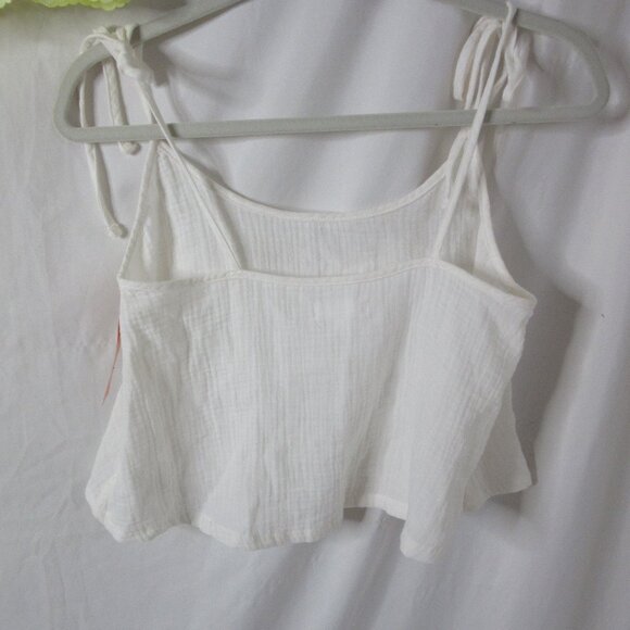 Colsie Lot of 2 Babydoll Cami Bralette Tank Tops Yellow White Size Small NWT - Picture 4 of 12